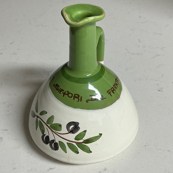 Italian handmade, ceramic green and olive in color...